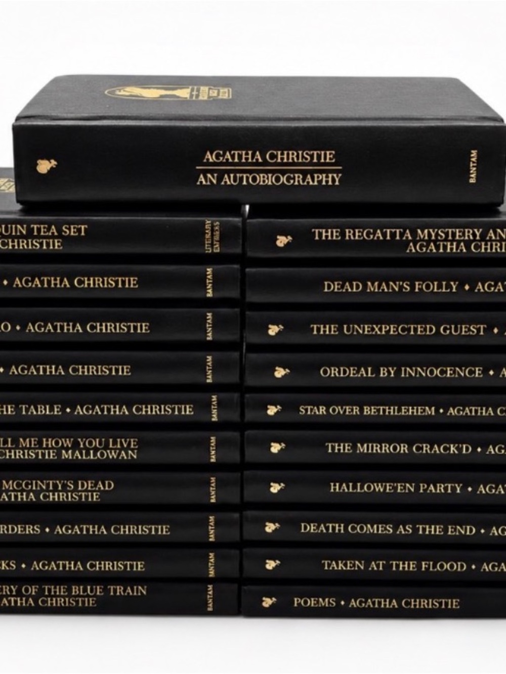 Agatha Christie Bantam Black Leatherette Hardcover Books 21 Lot Vintage Mystery